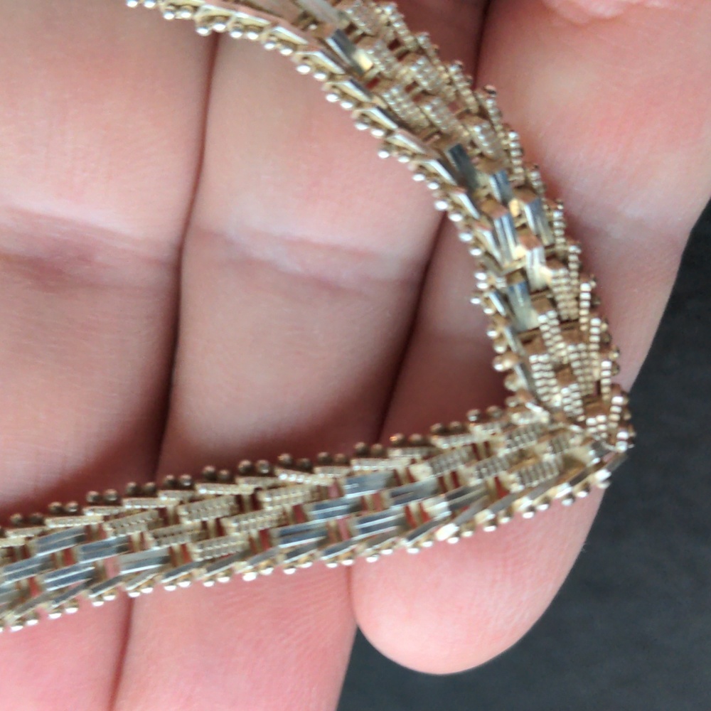 Vintage 925 sterling silver Riccio V-shape Chevron necklace - Picture 4 of 11